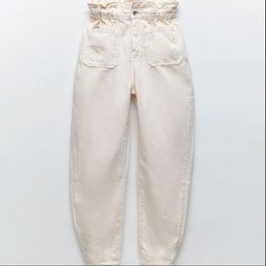 NEW Z1975 BAGGY PAPERBAG JEANS ECRU